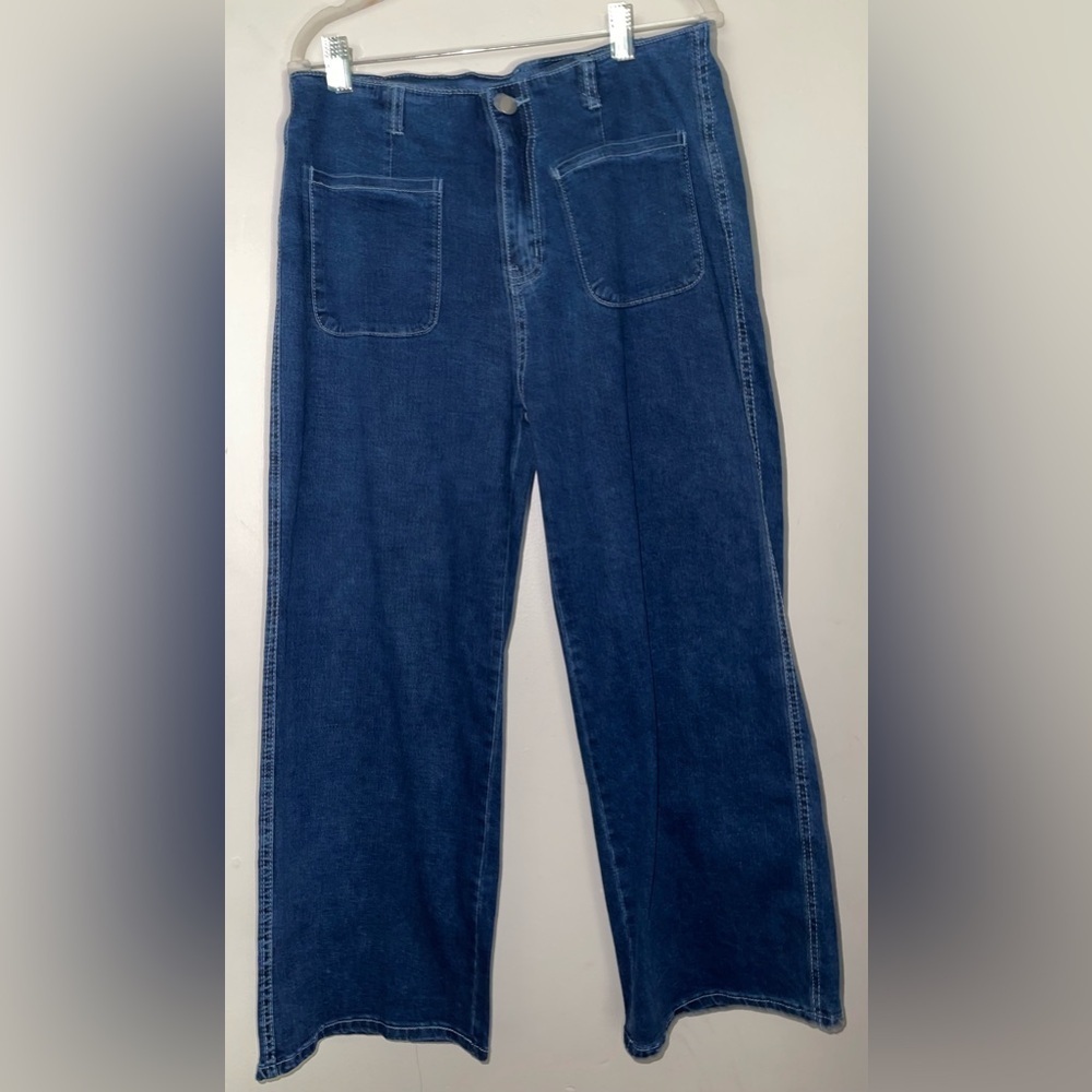 Women's Stretch Wide Leg Cropped Jeans